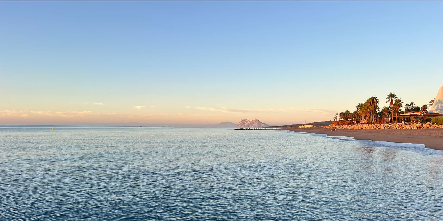 View of Gibraltar from Sotogrande beach