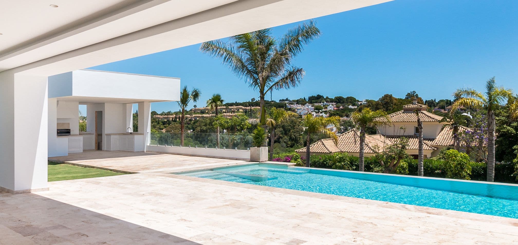 Luxury Villa garden shot with pool