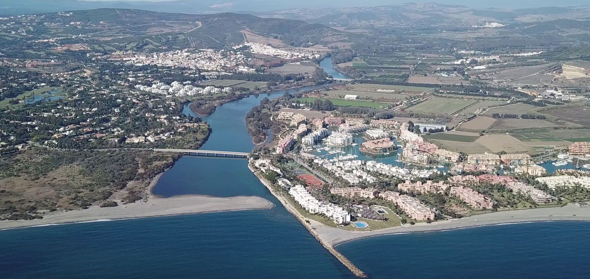 Sotogrande aerial drone shot