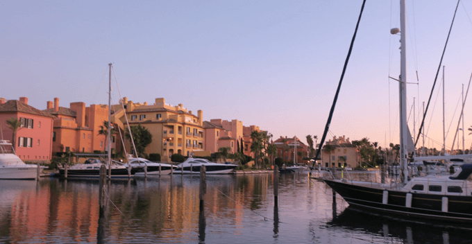 Sotogrande port dusk