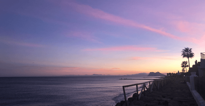 Sunset sotogrande coast